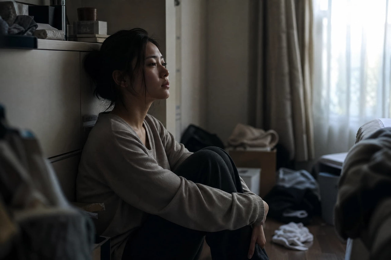 男子獨自坐在沙發情緒低落 關注心理健康與抑鬱